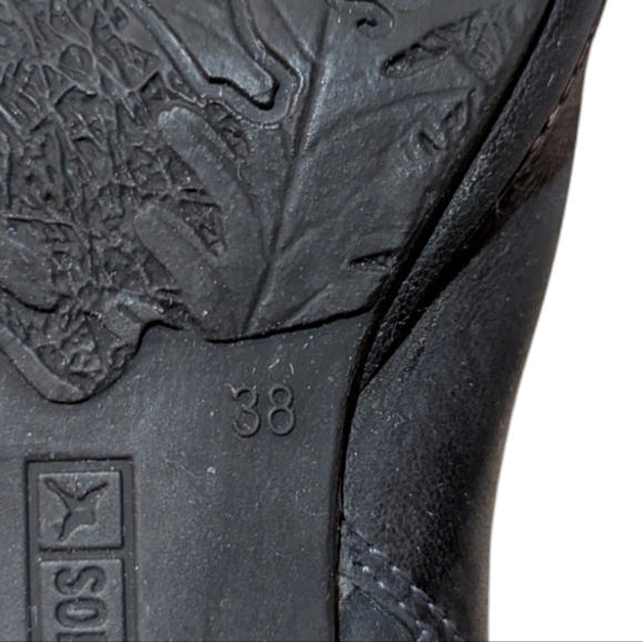 Pikolinos Brujas Black Leather Boots Harness Western Boho size 38 US 7.5-8 - Picture 9 of 10